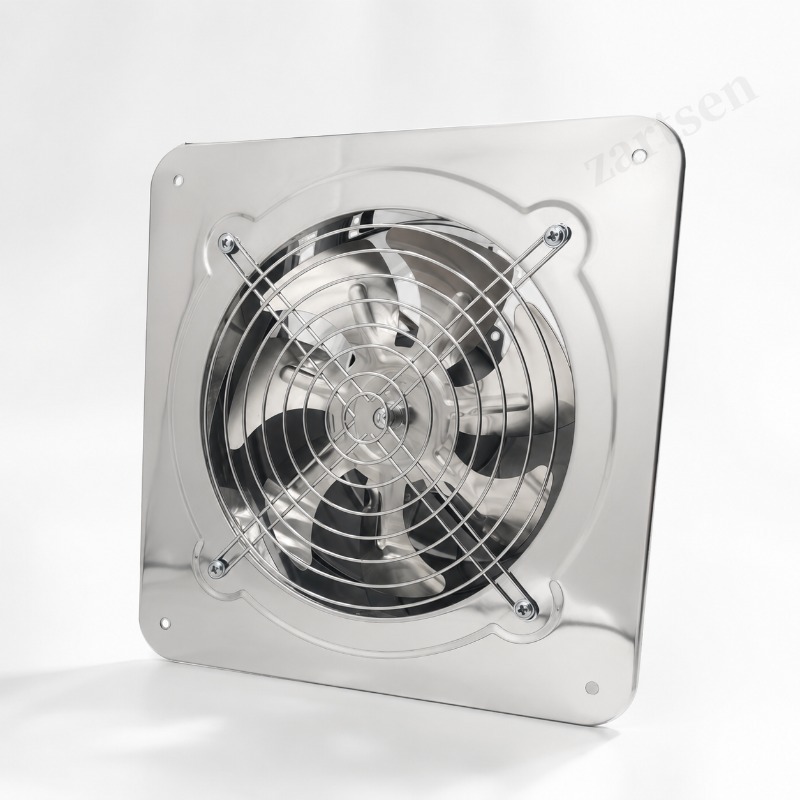 Commercial Kitchen Exhaust Fan - Wall Window Installable 6/7/8 Inch Stainless