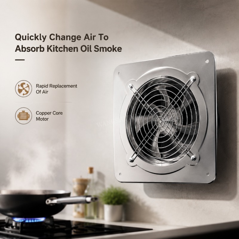 Commercial Kitchen Exhaust Fan - 6''8'' Stainless Steel Kitchen Ventilator Exhaust
