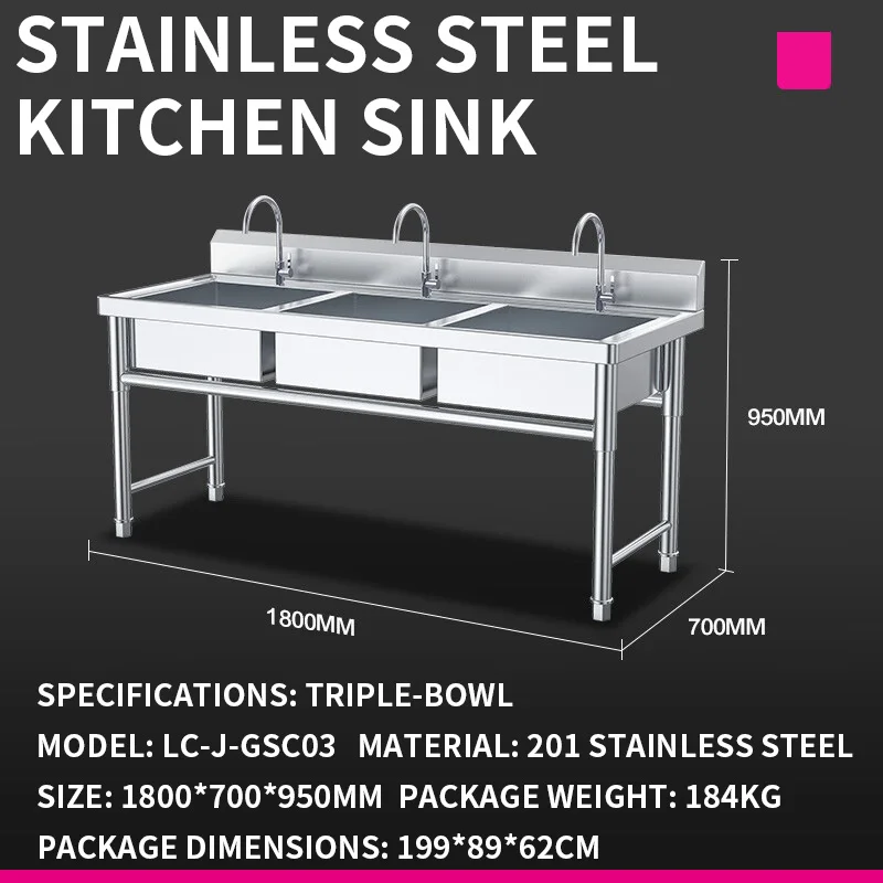 Commercial Kitchen Kitchen - Kitchen Sink—Commercial Cafeteria and Restaurant Double-Basin