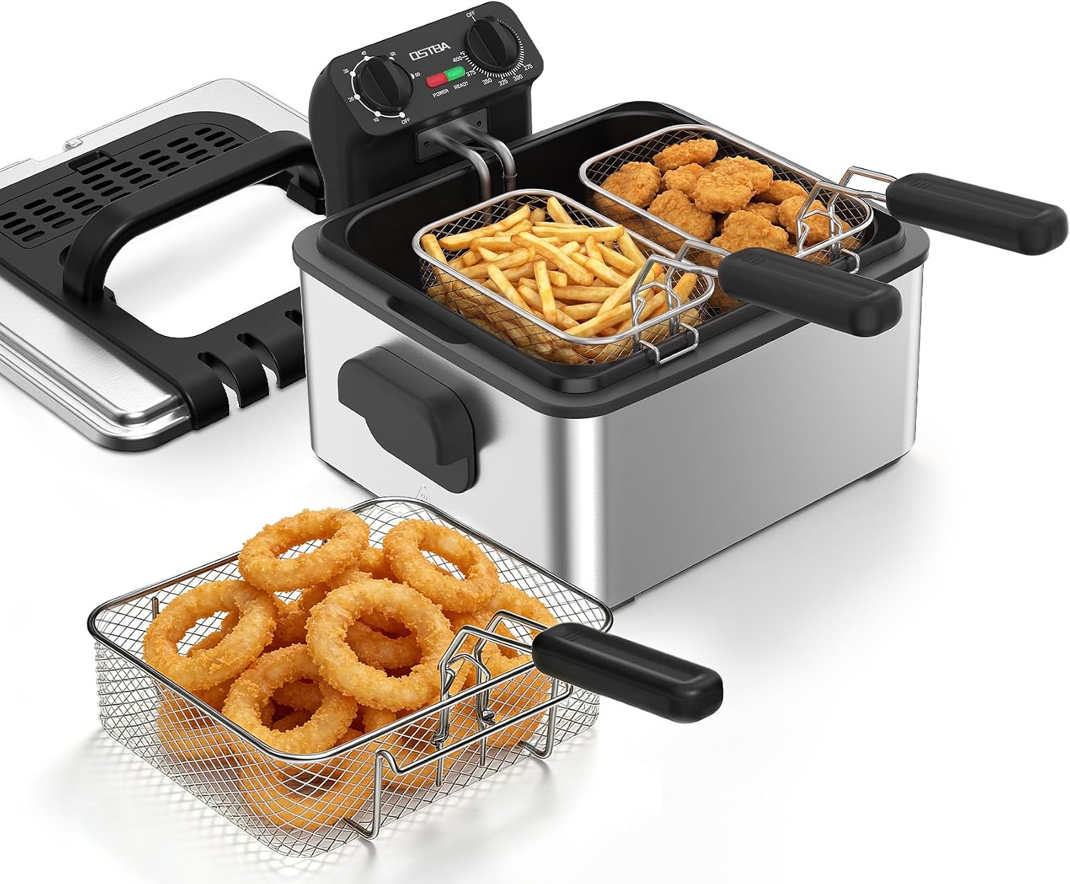 Electric Deep Fryer with 3 Bas - Commercial Kitchen Appliance 评论和价格