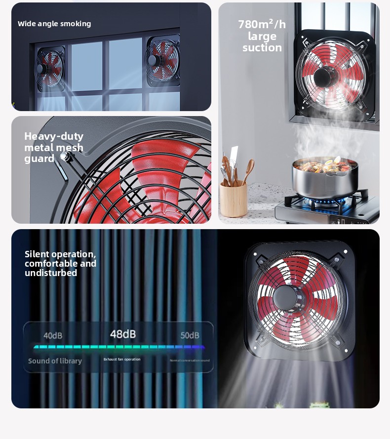 220V Red Double Happiness Exha - Commercial Kitchen Exhaust Fan 评论和价格