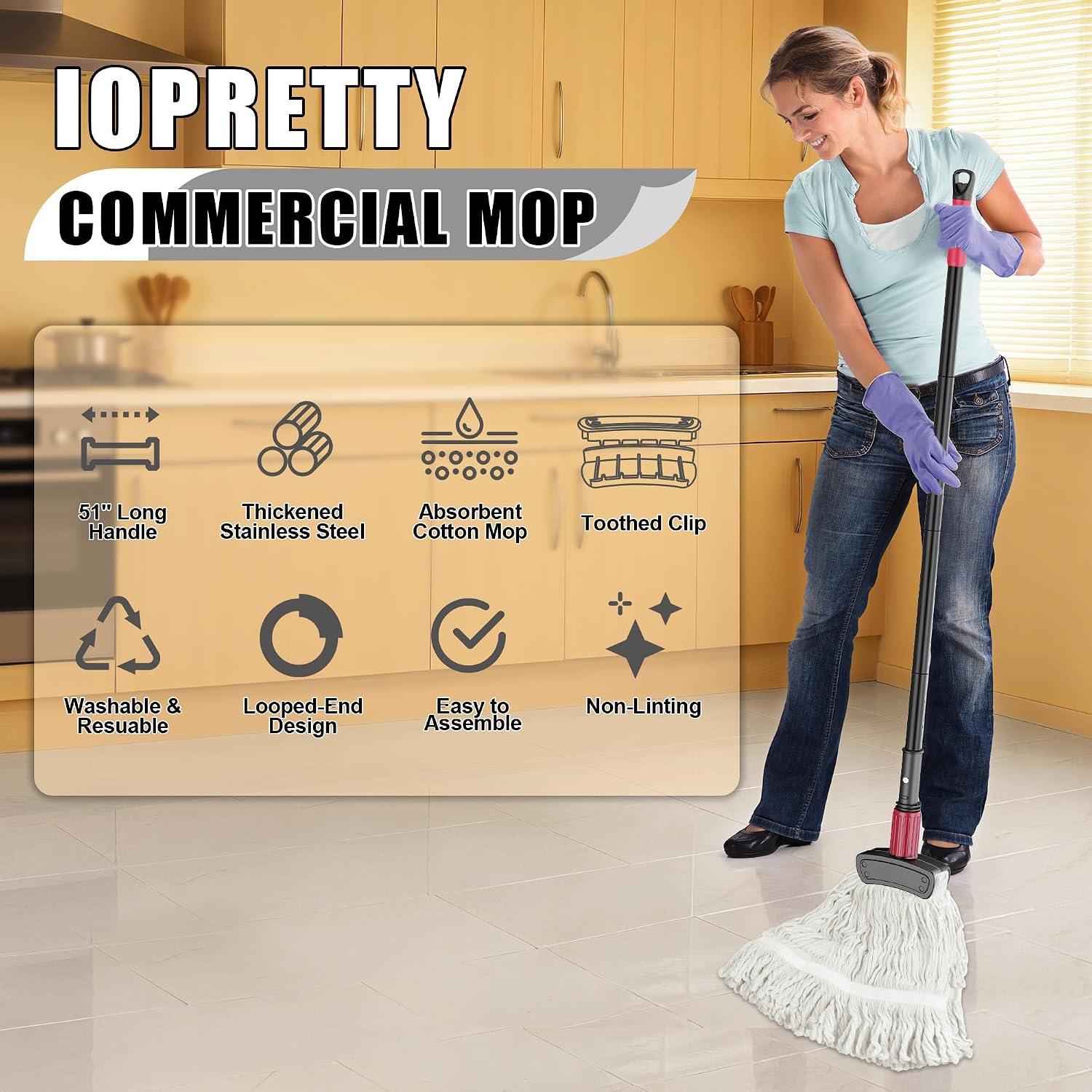 Commercial Mop for Floor Clean - Commercial Kitchen Vinyl 评论和价格