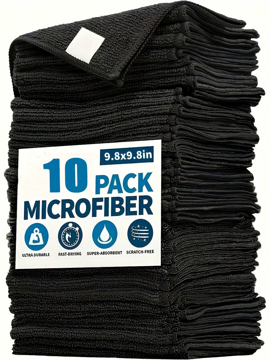 10pcs Kitchen Towel Set, Black - Commercial Kitchen Hood Installation 评论和价格