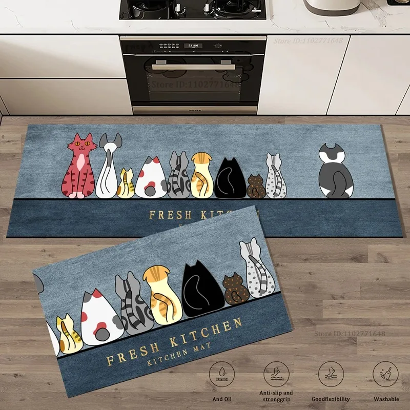 Cat Kitchen Corner  Long Floor - Commercial Kitchen Vinyl 评论和价格