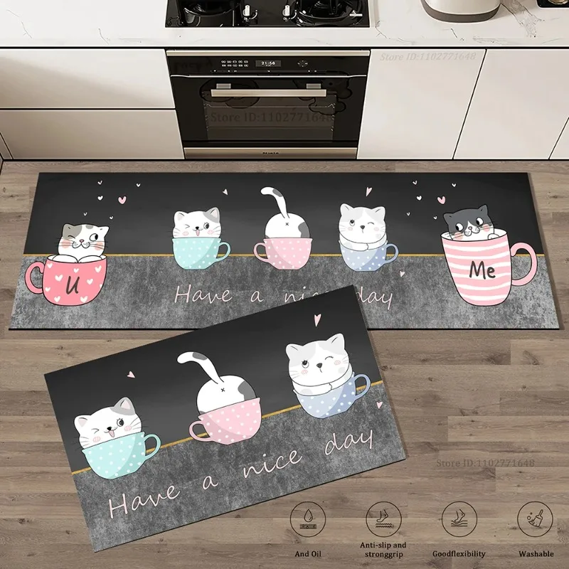 Cat Kitchen Corner  Long Floor - Commercial Kitchen Vinyl 评论和价格